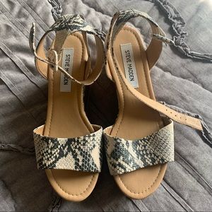 Steve Madden Snake Print Platform Sandals